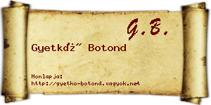 Gyetkó Botond névjegykártya